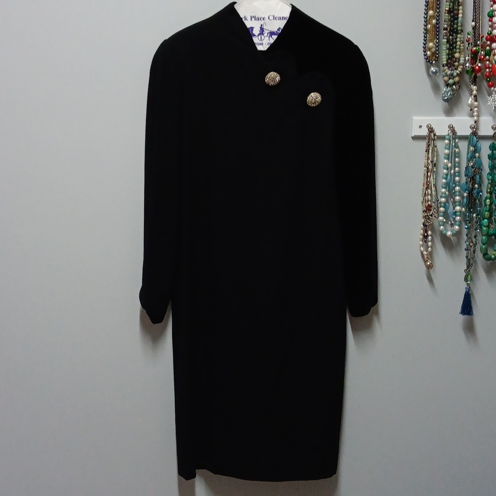 Black Wool Adele Simpson Dress - image 7